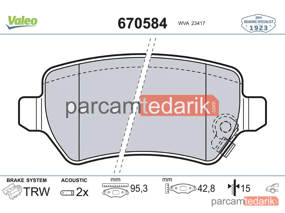 670584 | Fren Balatası (Arka) — Opel Astra G, Opel Astra H, Opel Astra H GTC